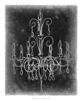 Chalkboard Chandelier Sketch II Fine Art Print