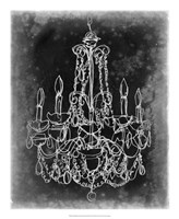 Chalkboard Chandelier Sketch III Fine Art Print