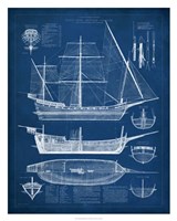 Antique Ship Blueprint I Fine Art Print