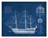 Antique Ship Blueprint IV Fine Art Print