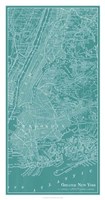 Graphic Map of New York Fine Art Print
