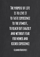 The Purpose of Life is to Live Fine Art Print