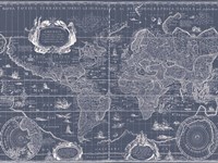 Blueprint World Map Fine Art Print