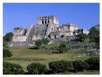 Ancient building ruins, El Castillo, Tulum Mayan Fine Art Print