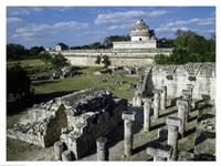 Old ruins of an observatory, Chichen Itza Fine Art Print