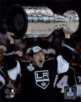Tyler Toffoli with the Stanley Cup Game 5 of the 2014 Stanley Cup Finals Fine Art Print
