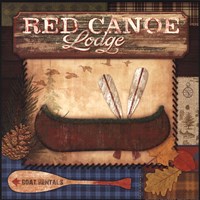 Red Canoe Lodge by Mollie B. - 12" x 12"