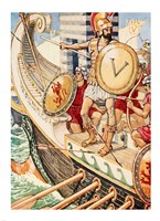 Brasidas loses his shield Fine Art Print