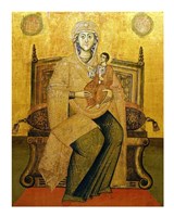 God's Mother On The Throne Fine Art Print