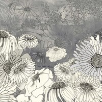 Flowers on Grey I Fine Art Print