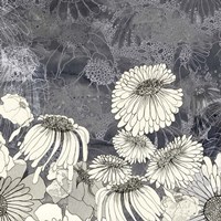 Flowers on Grey III Framed Print