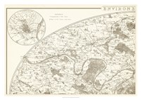Sepia Environs Paris I Fine Art Print