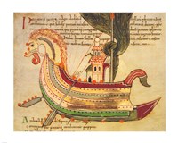 Viking Dragon Ship Fine Art Print