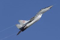 A Bulgarian Air Force MiG-29 aircraft taking off over Bulgaria Fine Art Print