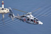 Bulgarian Navy Eurocopter AS-565MB Panther over Black Sea Fine Art Print