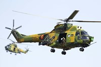 Romanian Air Force IAR-330L SOCAT helicopters Fine Art Print