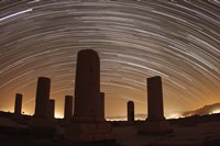 Star trails above the Private Palace of Cyrus the Great, Pasargad, Iran Fine Art Print
