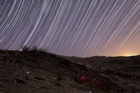 Star trails and rock art in the central province of Iran Fine Art Print