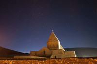 Starry night sky above Saint Thaddeus Monastery, Iran Fine Art Print