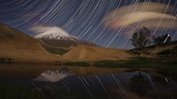Star trails above Mount Damavand, Iran Fine Art Print