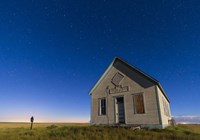 The 1909 Liberty School on the Canadian Prarie in moonlight with Big Dipper by Alan Dyer - various sizes, FulcrumGallery.com brand