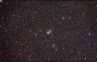 Open cluster NGC 457 in the constellation Cassiopeia Fine Art Print