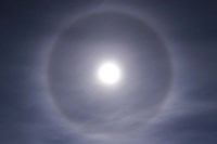 Halo around full moon taken near Gleichen, Alberta, Canada Fine Art Print