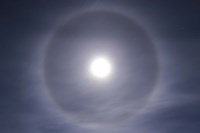 Halo around full moon taken near Gleichen, Alberta, Canada Fine Art Print