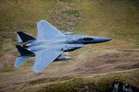 F-15E Strike Eagle low flying over North Wales Fine Art Print