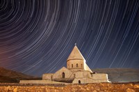 Star trails above Saint Thaddeus Monastery, Iran Fine Art Print