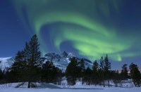 Aurora Borealis over Nova Mountain Wilderness, Troms, Norway Fine Art Print
