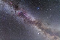 The Summer Triangle stars in the Milky Way through Cygnus, Lyra and Aquila Fine Art Print