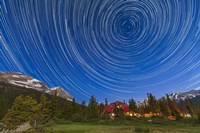Circumpolar star trails over Banff National Park, Alberta, Canada Fine Art Print