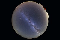Fish-eye lens view of sky with Milky Way Fine Art Print