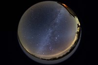 Fish-eye lens view of the northern winter sky Fine Art Print