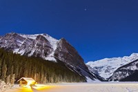 Lake Louise on a clear night in Banff National Park, Alberta, Canada Fine Art Print