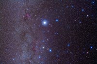 The constellation of Canis Major and nearby open clusters and nebulae Fine Art Print