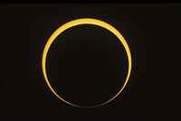 Annular eclipse showing reverse Baily's beads effect Fine Art Print