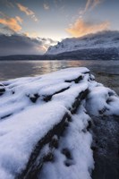 A cold morning in Grovfjorden, Troms County, Norway Fine Art Print