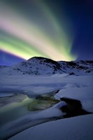 Aurora Borealis over Mikkelfjellet Mountain in Troms County, Norway Fine Art Print