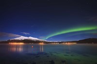 Aurora over Tjeldsundet and Saetertinden Mountain in Norway Fine Art Print