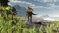 An Acrocanthosaurus roams an Early Cretaceous North America Fine Art Print