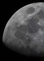 The limb and terminator of the waxing gibbous moon Fine Art Print