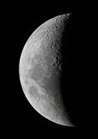 A waxing crescent moon in high resolution Fine Art Print