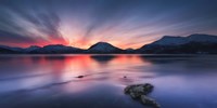 Sunset over Tjeldsundet, Troms County, Norway Fine Art Print