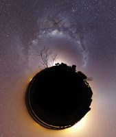 The Milky Way and zodiacal light presented as a mini planet Fine Art Print