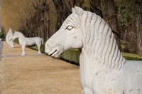 Carved horse statues, Changling Sacred Was, Beijing, China by Cindy Miller Hopkins - various sizes