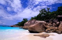 Beach, La Digue in the Seychelle Islands Fine Art Print