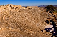 Historical 2nd Century Roman Theater ruins in Dougga, Tunisia, Northern Africa Fine Art Print