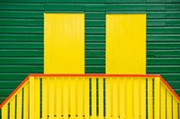 Yellow and Green wooden cottages, Muizenberg Resort, Cape Town, South Africa Fine Art Print